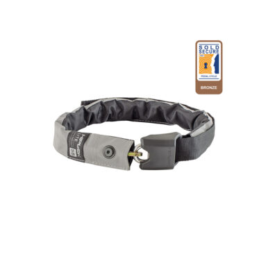 Hiplok Lite Superbright reflective sleeve chain lock locked studio image