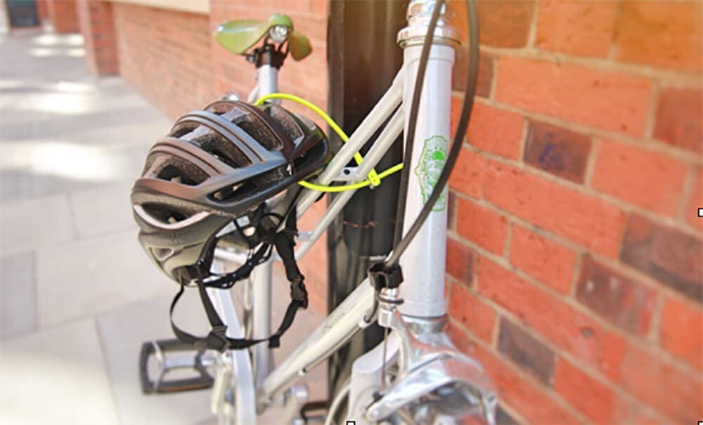 Bike lock best sale and helmet